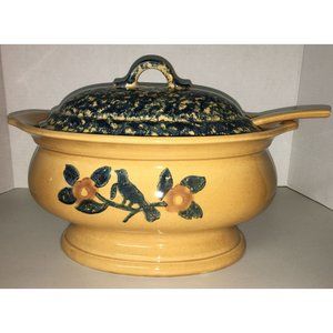 Pfaltzgraff Tureen Ladle Lid Complete Ceramic Hand Painted 3.5 QT #360 Vintage